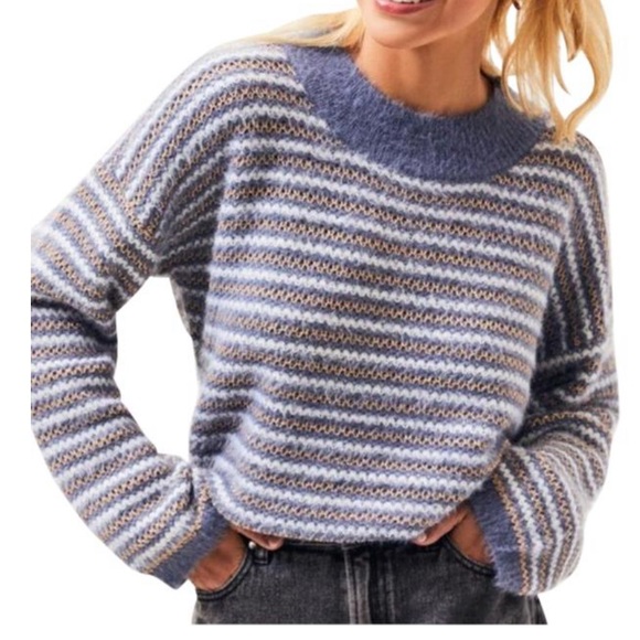 RAGA Sweaters - Anthropologie Raga  blue gold pullover sweater S